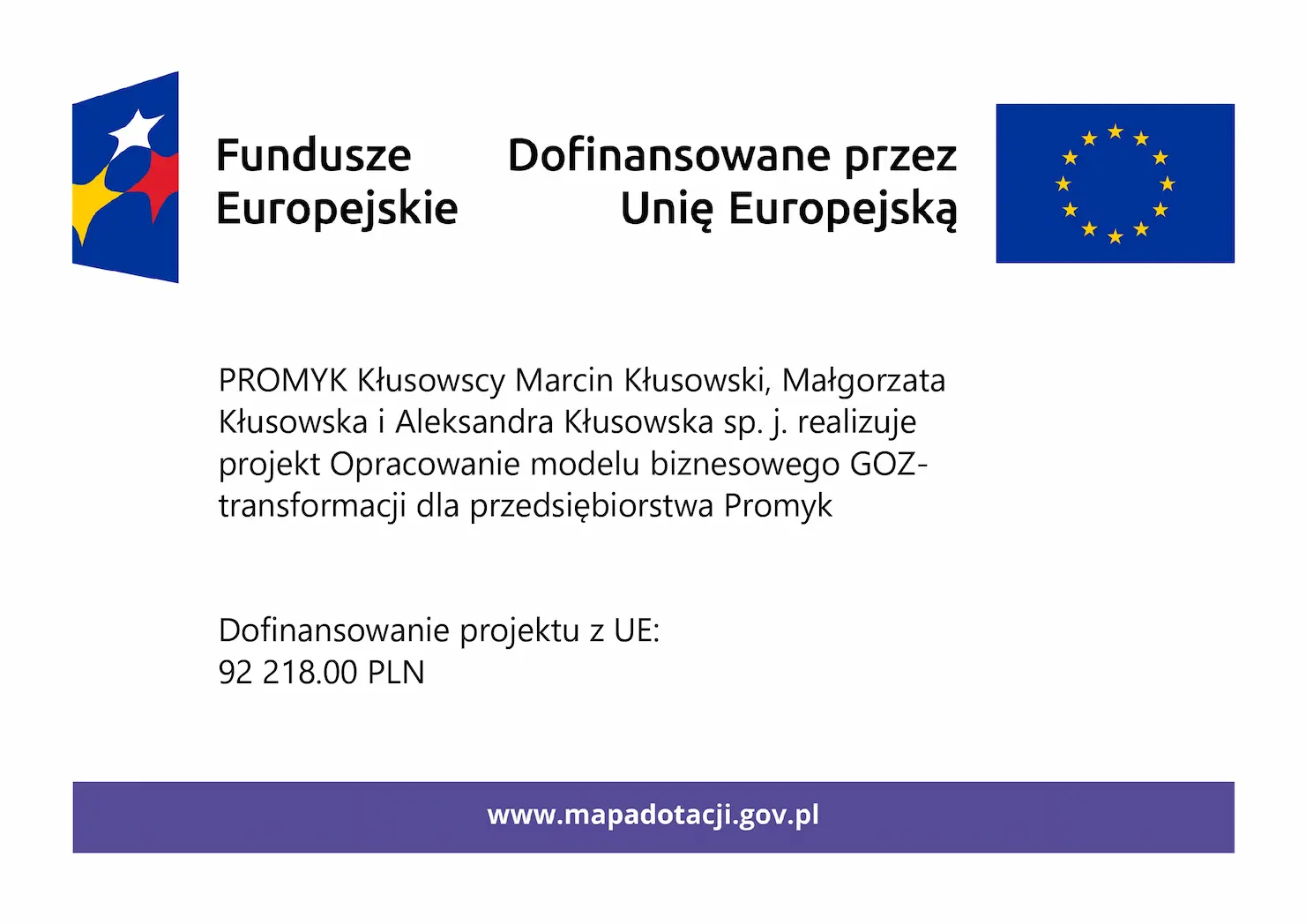 Fundusze Europejskie - Promyk Olsztyn